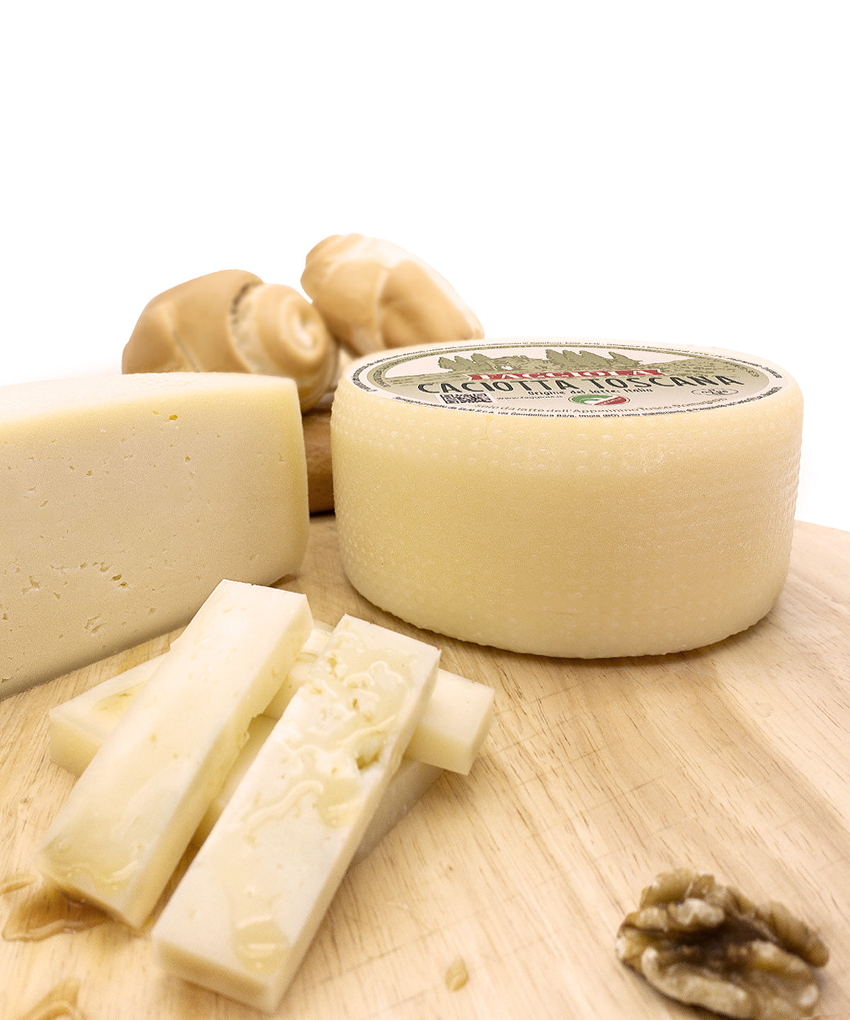 clai-faggiola-caciotta-toscana-fromage-doux-classique-sur-bois image 2