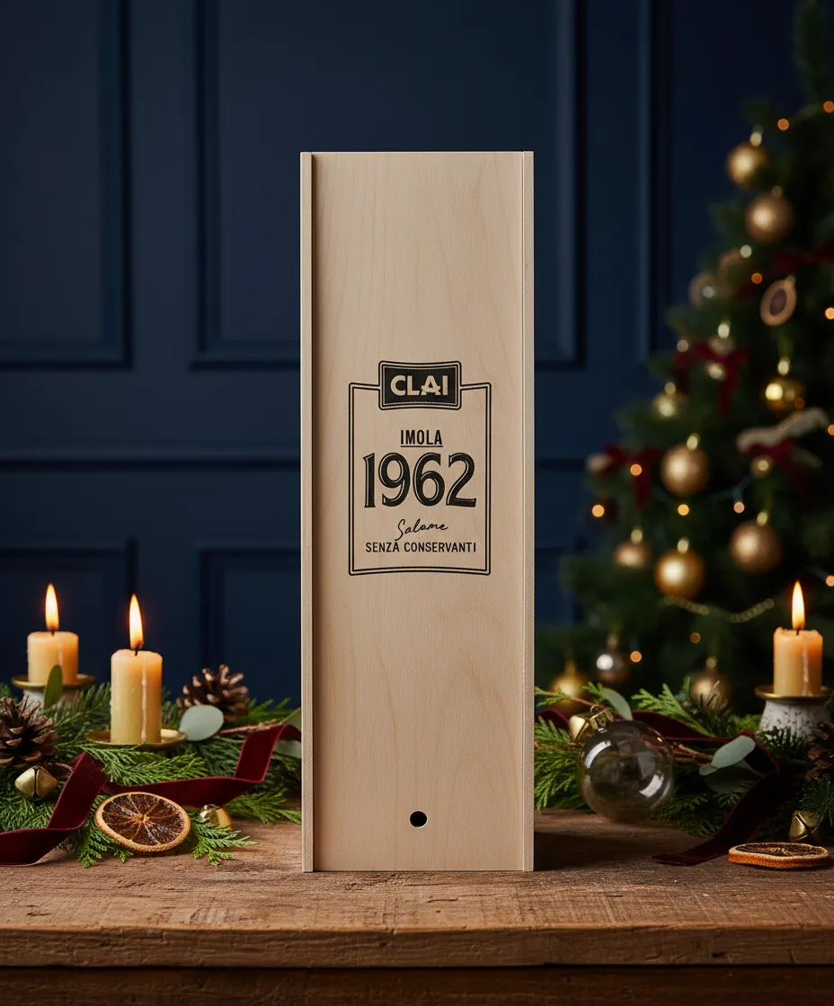 clai-salame-imola-1962-sans-conservateurs-coffret-cadeau-bois-avec-couteau-et-ta image 1