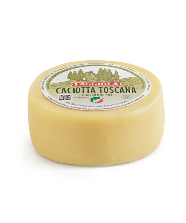 clai-faggiola-caciotta-toscana-fromage-doux-classique-sur-bois image 1