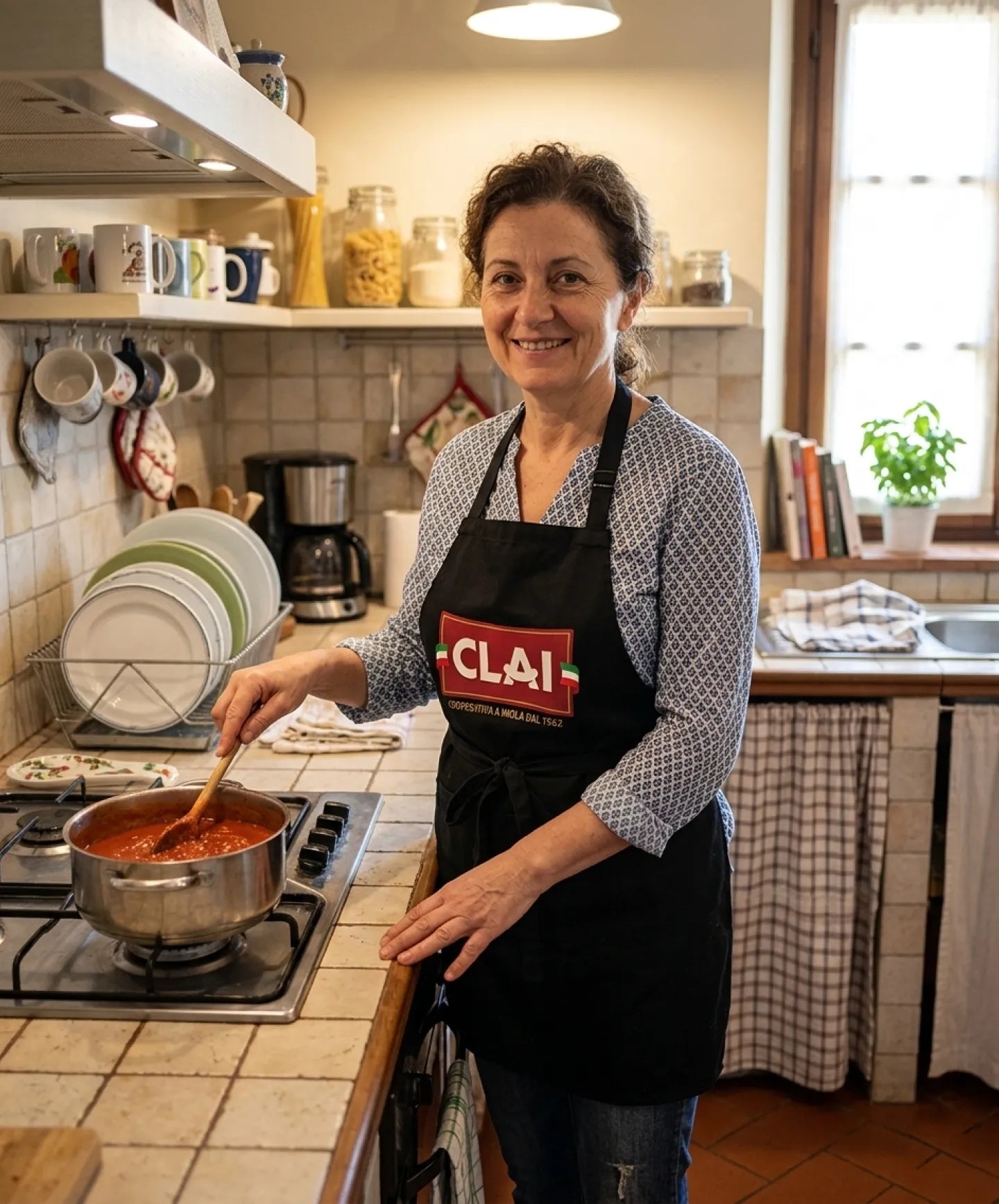 clai-parannanza-nera-tablier-de-cuisine-coton-noir-unisexe-taille-unique image 3