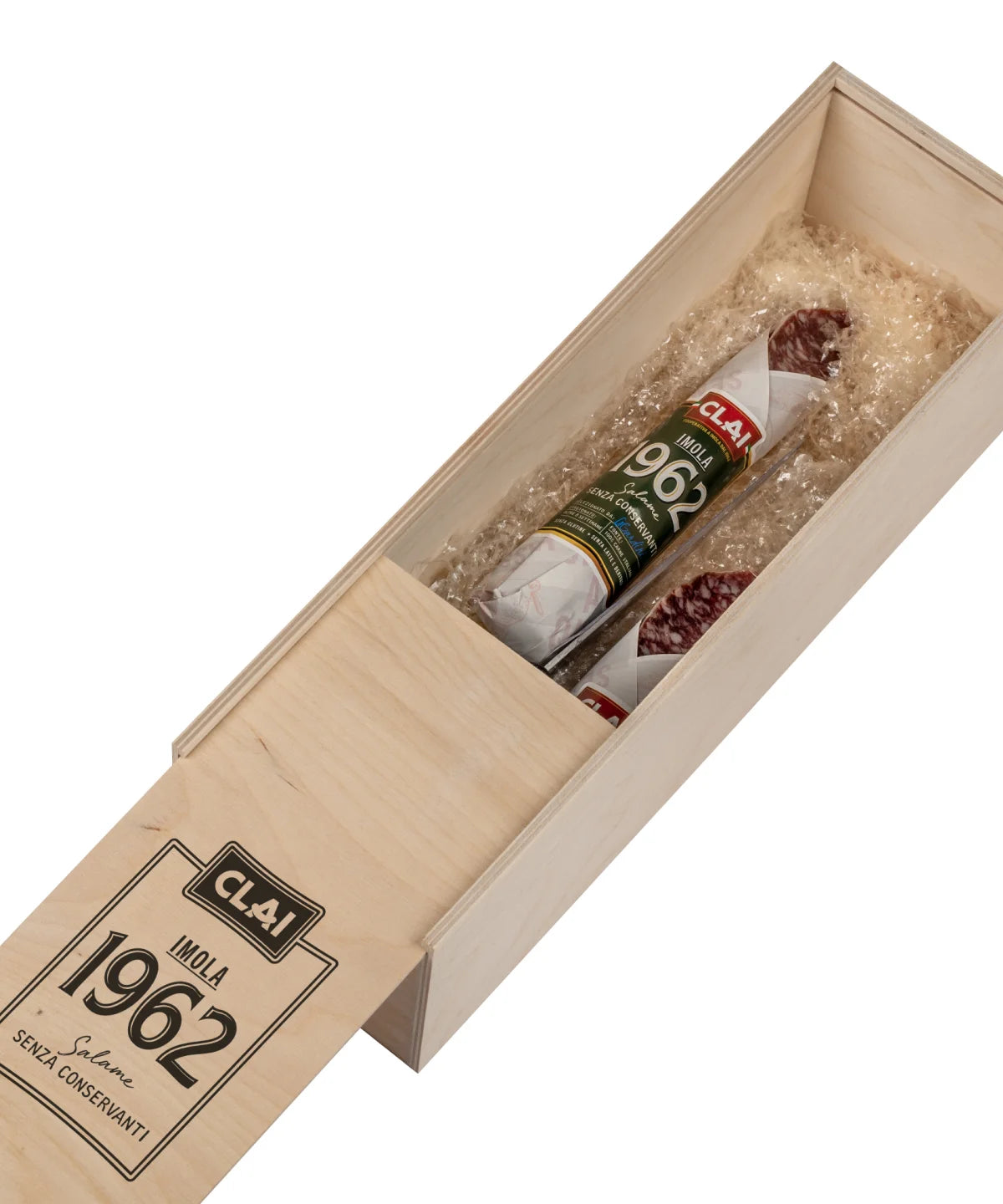 clai-salame-imola-1962-sans-conservateurs-coffret-cadeau-bois-avec-couteau-et-ta image 3